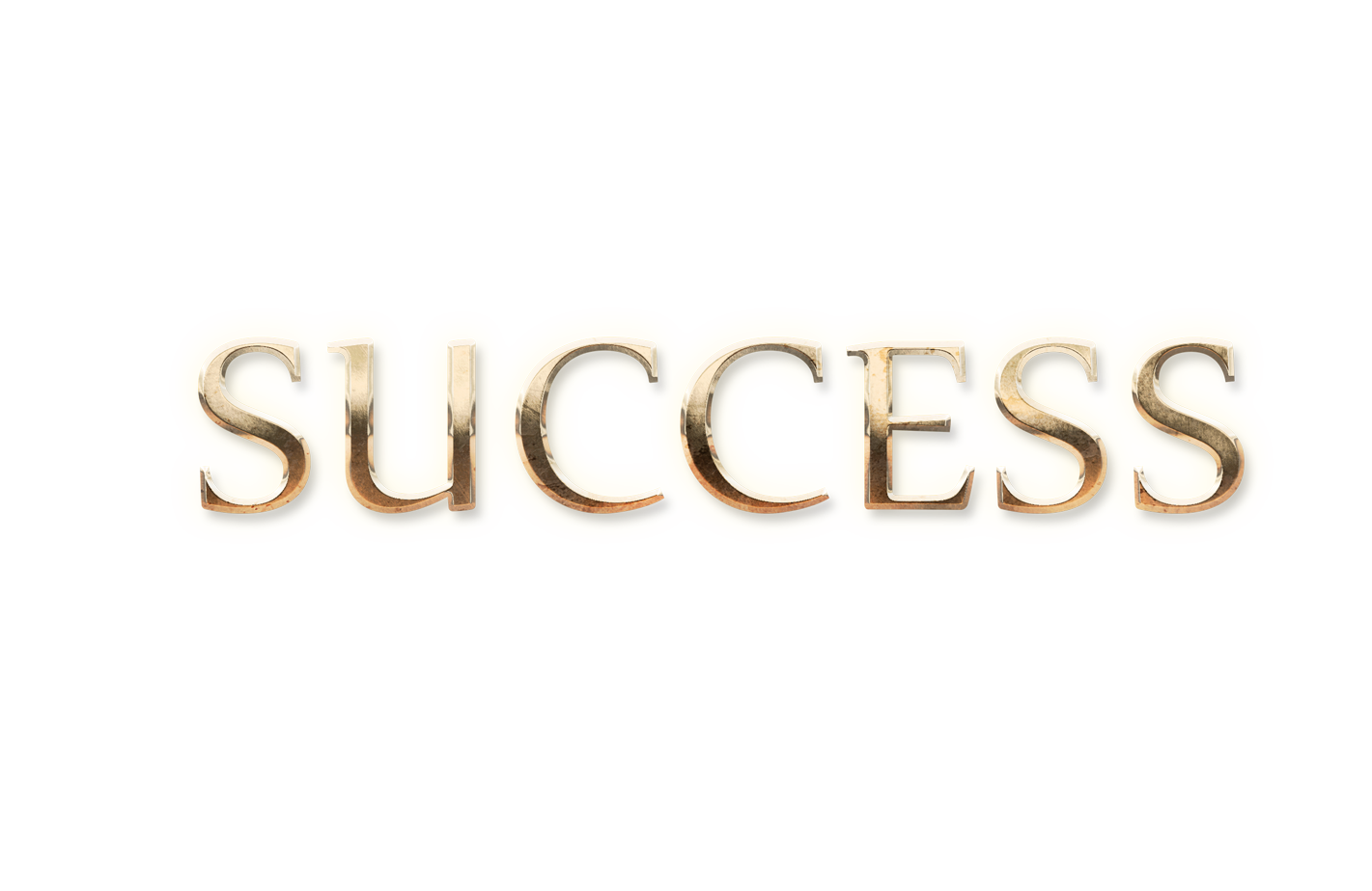 WORD SUCCESS golden text effects art typography PNG images free